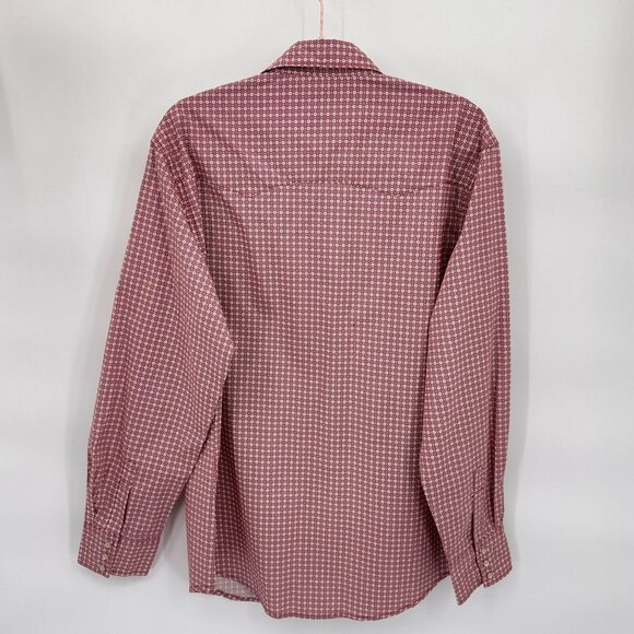 Wrangler Western Pearl‎ Snap Long Sleeve Shirt Mens Large Red White Cotton Blend - Picture 7 of 9